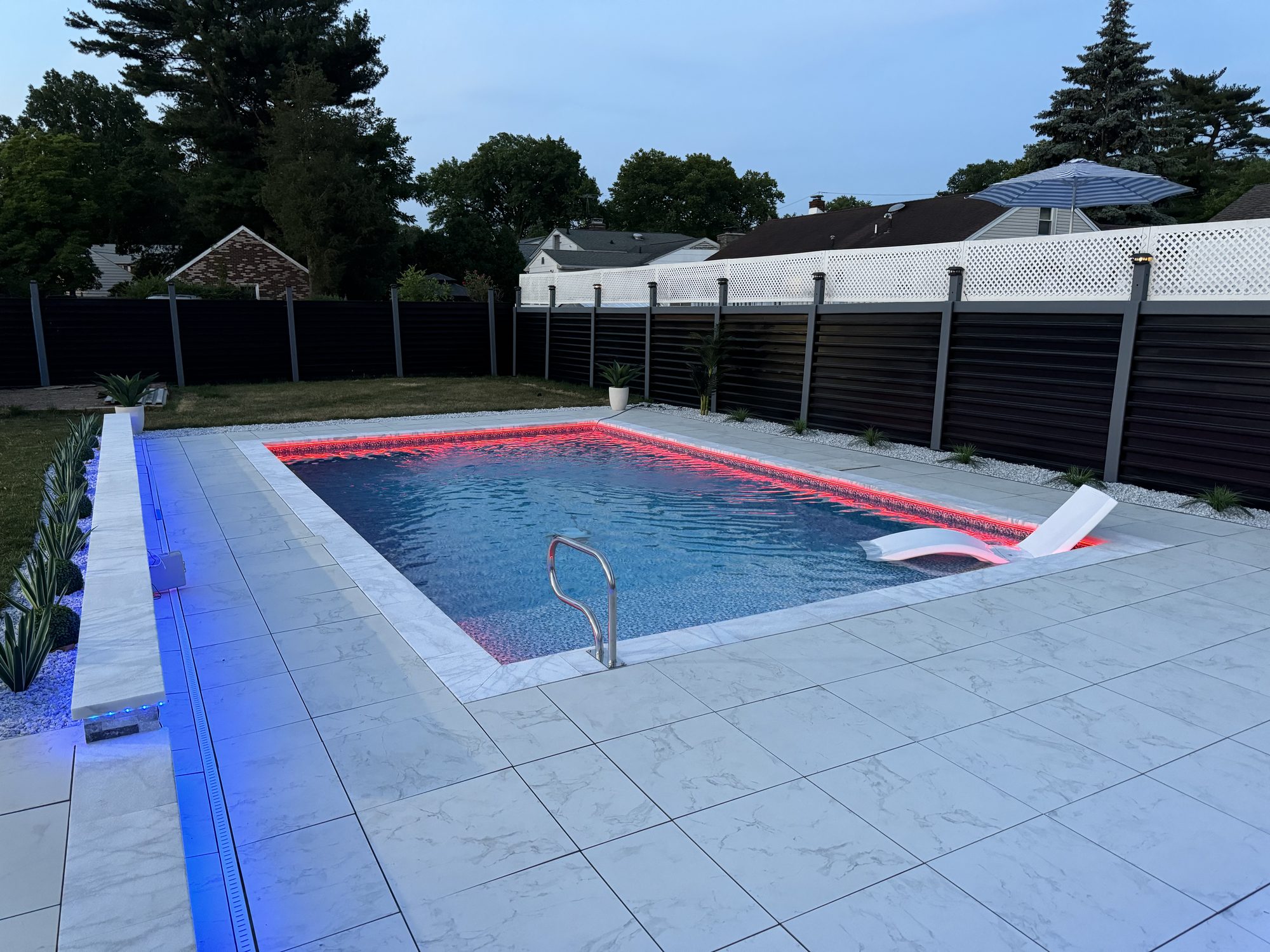 Luxury Inground Pool with Porcelain Decking